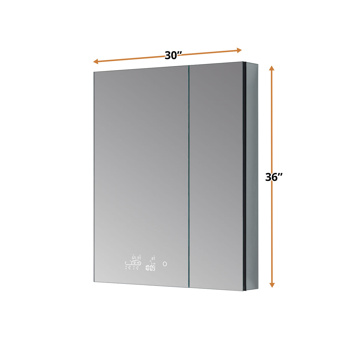 Lexora Savera 30 in. W x 36 in. H Recessed or Surface-Mount LED Mirror Medicine Cabinet with Defogger