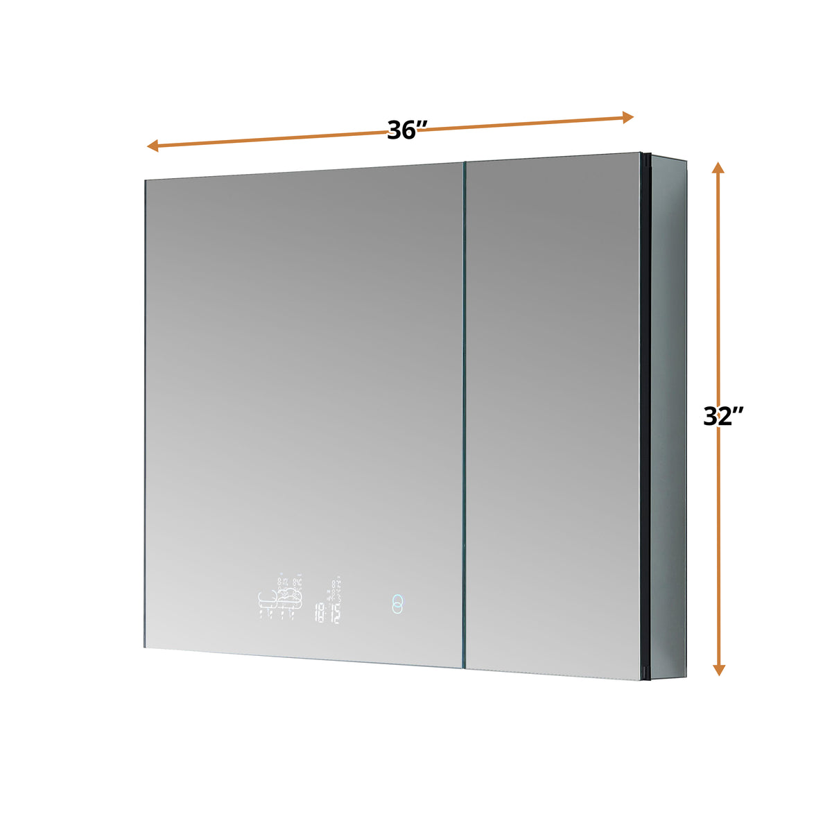 Lexora Savera 36 in. W x 32 in. H Recessed or Surface-Mount LED Mirror Medicine Cabinet with Defogger
