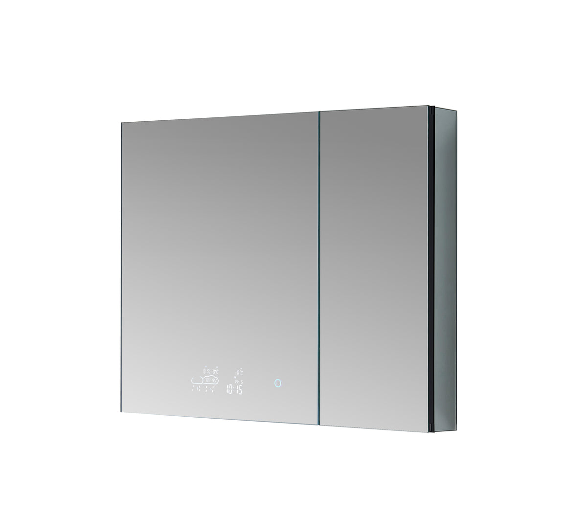 Lexora Savera 36 in. W x 32 in. H Recessed or Surface-Mount LED Mirror Medicine Cabinet with Defogger
