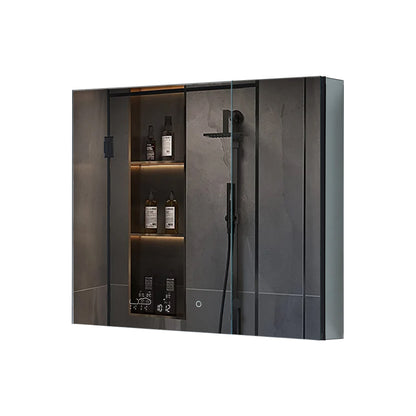 Lexora Savera 36 in. W x 32 in. H Recessed or Surface-Mount LED Mirror Medicine Cabinet with Defogger
