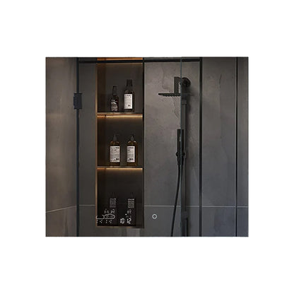 Lexora Savera 36 in. W x 32 in. H Recessed or Surface-Mount LED Mirror Medicine Cabinet with Defogger