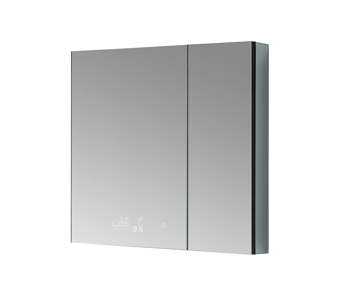 Lexora Savera 36 in. W x 36 in. H Recessed or Surface-Mount LED Mirror Medicine Cabinet with Defogger