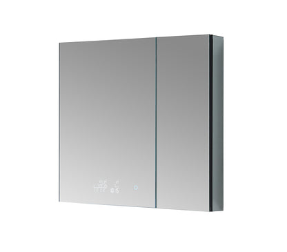 Lexora Savera 36 in. W x 36 in. H Recessed or Surface-Mount LED Mirror Medicine Cabinet with Defogger