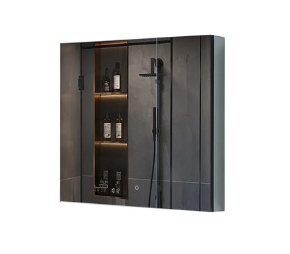 Lexora Savera 36 in. W x 36 in. H Recessed or Surface-Mount LED Mirror Medicine Cabinet with Defogger