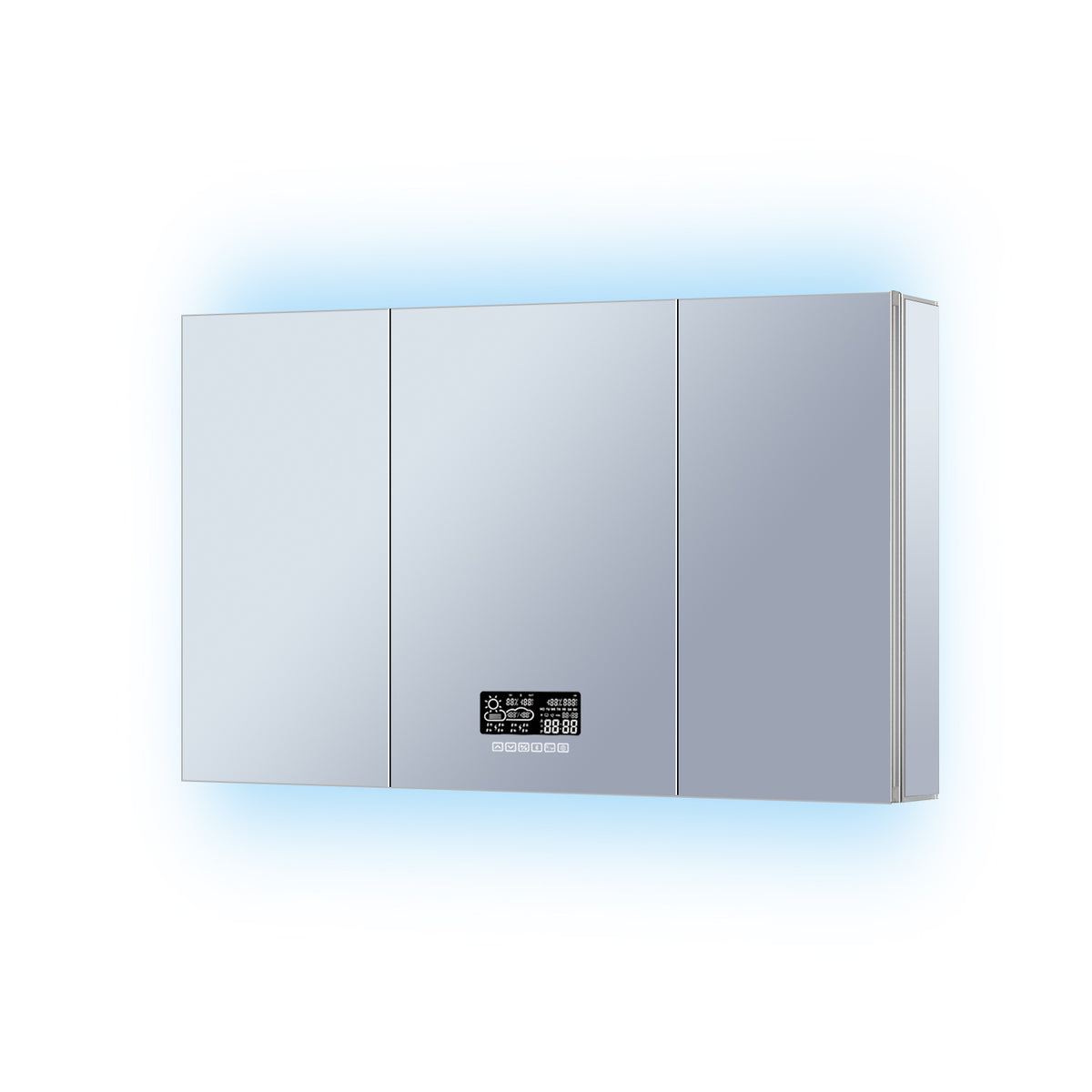 Lexora Savera 48 in. W x 32 in. H Recessed or Surface-Mount LED Mirror Medicine Cabinet with Defogger
