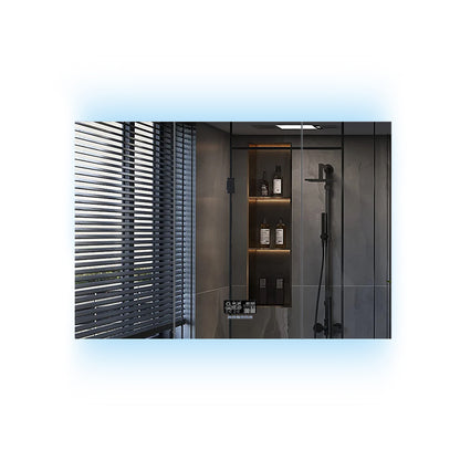 Lexora Savera 48 in. W x 32 in. H Recessed or Surface-Mount LED Mirror Medicine Cabinet with Defogger