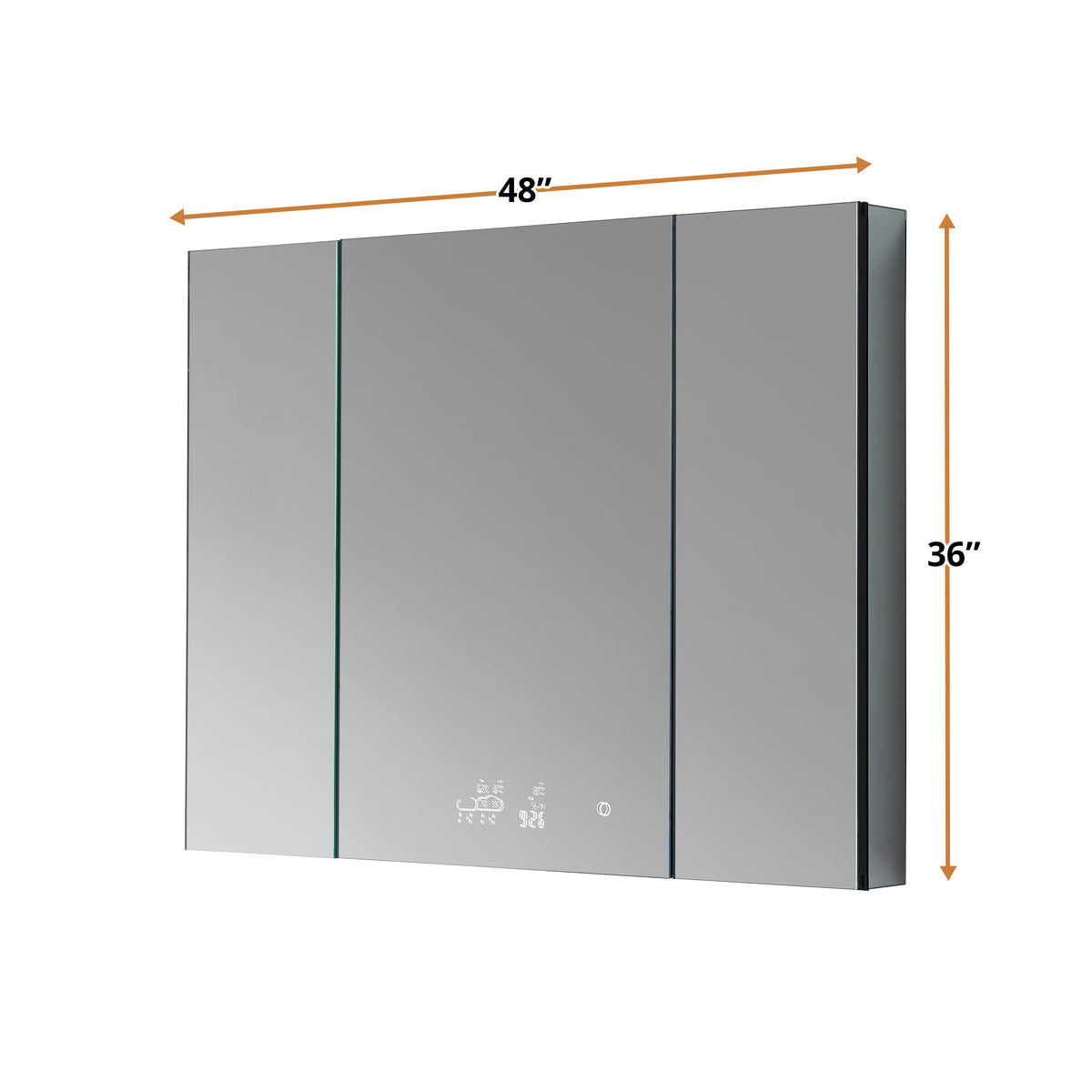 Lexora Savera 48 in. W x 36 in. H Recessed or Surface-Mount LED Mirror Medicine Cabinet with Defogger