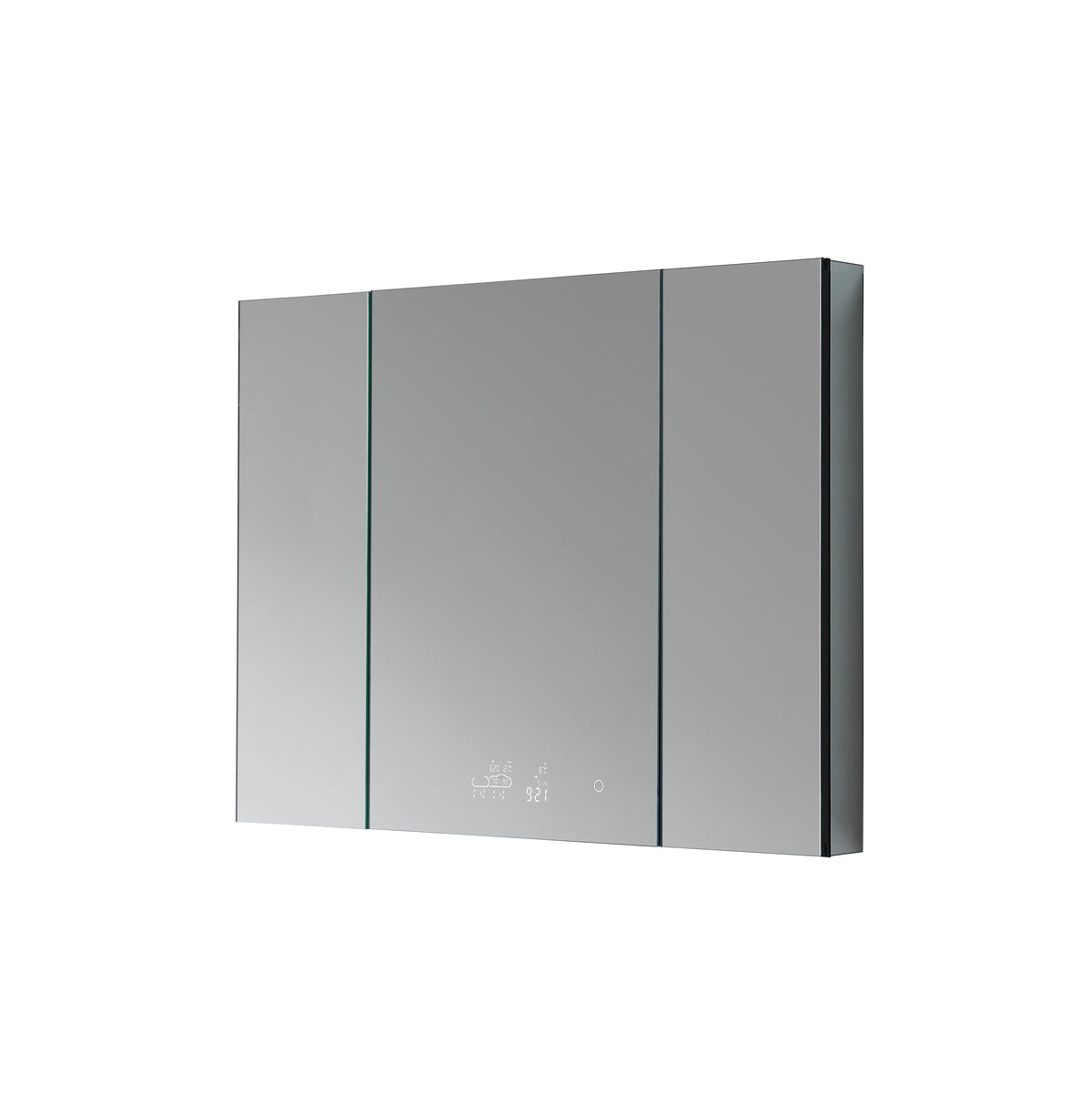 Lexora Savera 48 in. W x 36 in. H Recessed or Surface-Mount LED Mirror Medicine Cabinet with Defogger