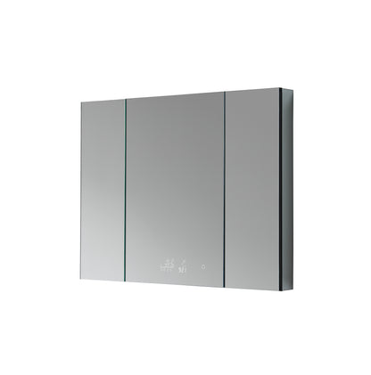 Lexora Savera 48 in. W x 36 in. H Recessed or Surface-Mount LED Mirror Medicine Cabinet with Defogger