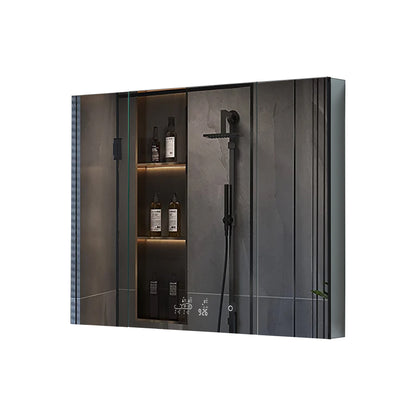 Lexora Savera 48 in. W x 36 in. H Recessed or Surface-Mount LED Mirror Medicine Cabinet with Defogger