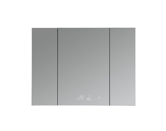 Lexora Savera 48 in. W x 36 in. H Recessed or Surface-Mount LED Mirror Medicine Cabinet with Defogger