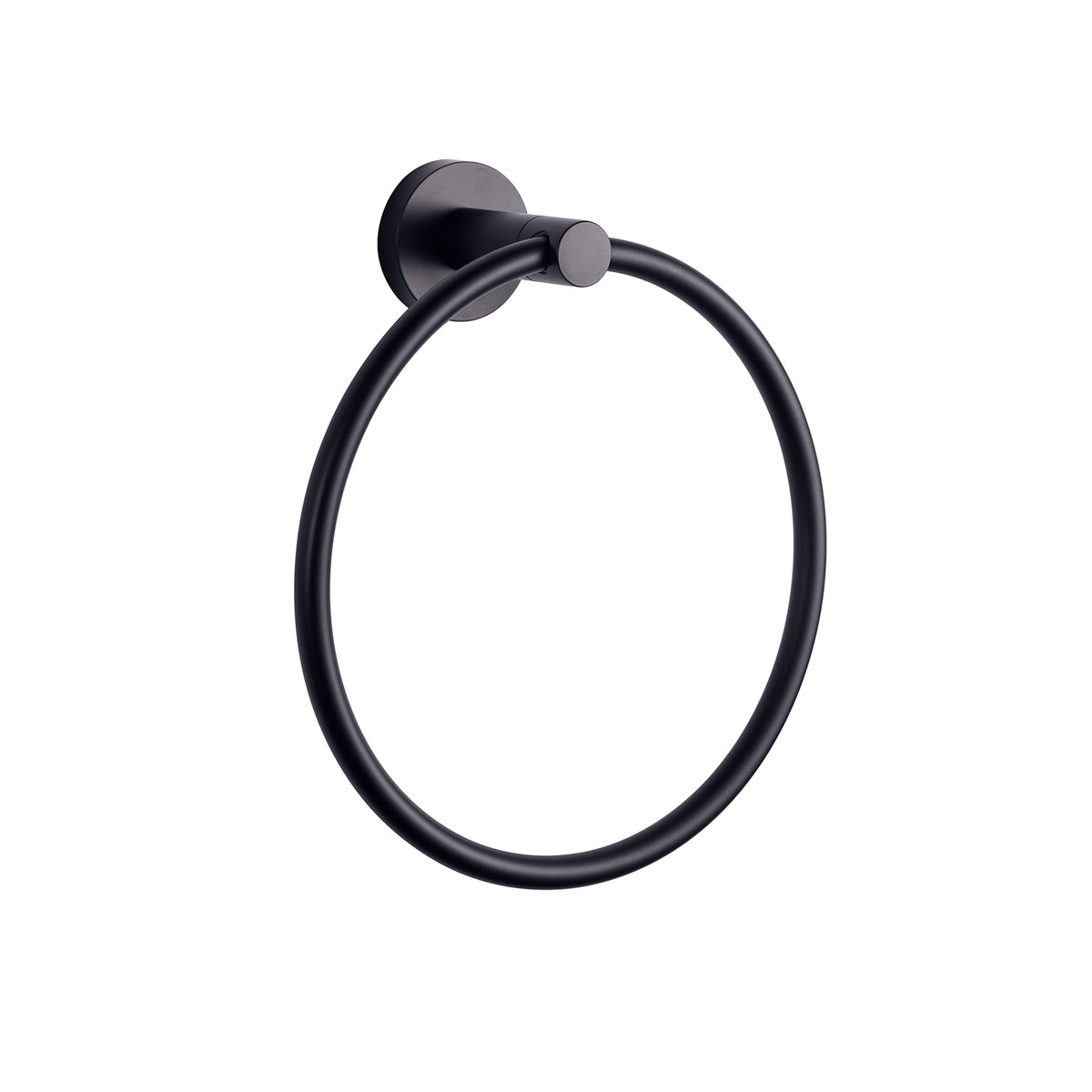 Lexora Bagno Nera Stainless Steel Towel Ring in Matte Black