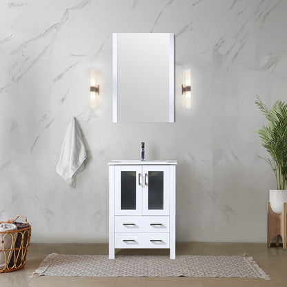Lexora Volez 24 in. White Single Sink Bath Vanity