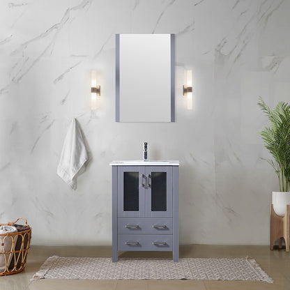 Lexora Volez 24 in. Dark Grey Single Sink Bath Vanity