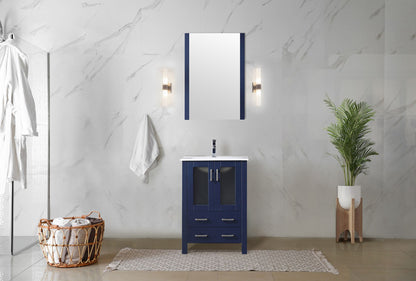 Lexora Volez 24 in. Navy Blue Single Sink Bath Vanity
