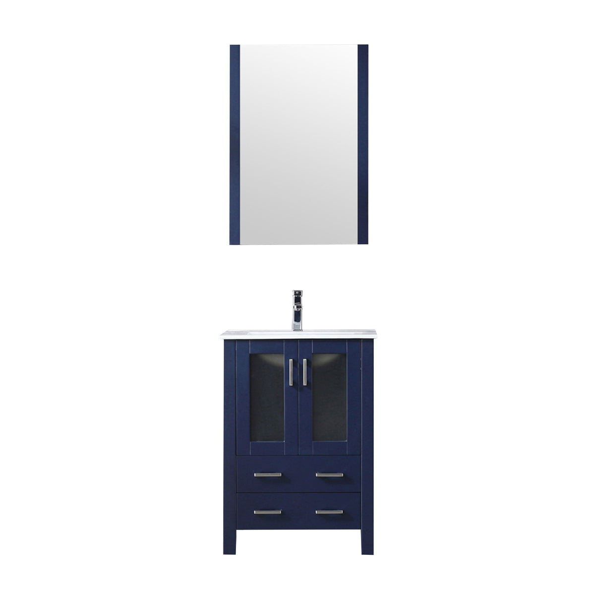 Lexora Volez 24 in. Navy Blue Single Sink Bath Vanity