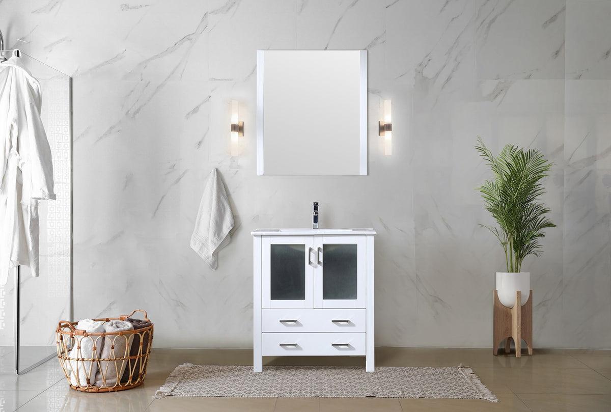Lexora Volez 30 in. White Single Sink Bath Vanity