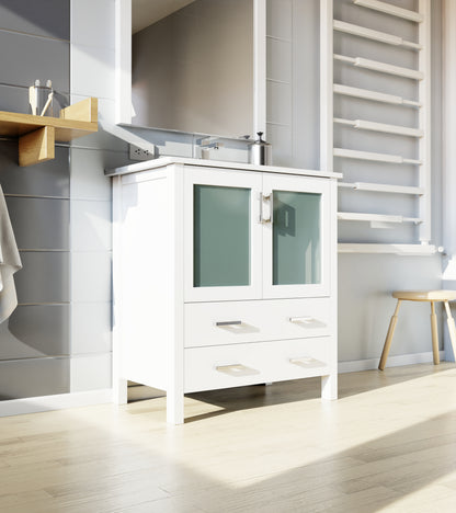 Lexora Volez 30 in. White Single Sink Bath Vanity