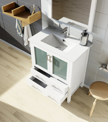 Lexora Volez 30 in. White Single Sink Bath Vanity