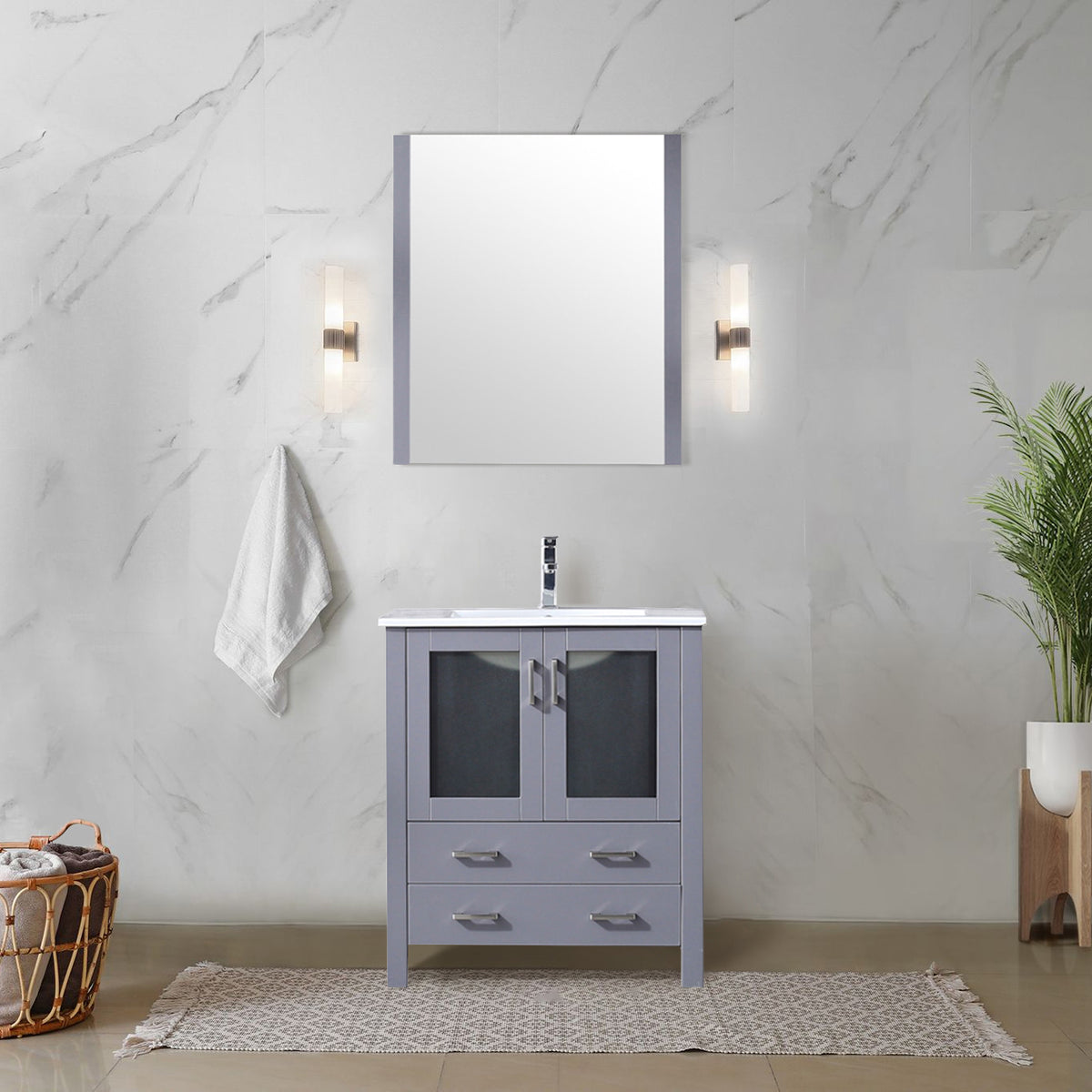 Lexora Volez 30 in. Dark Grey Single Sink Bath Vanity