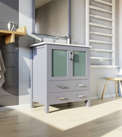 Lexora Volez 30 in. Dark Grey Single Sink Bath Vanity