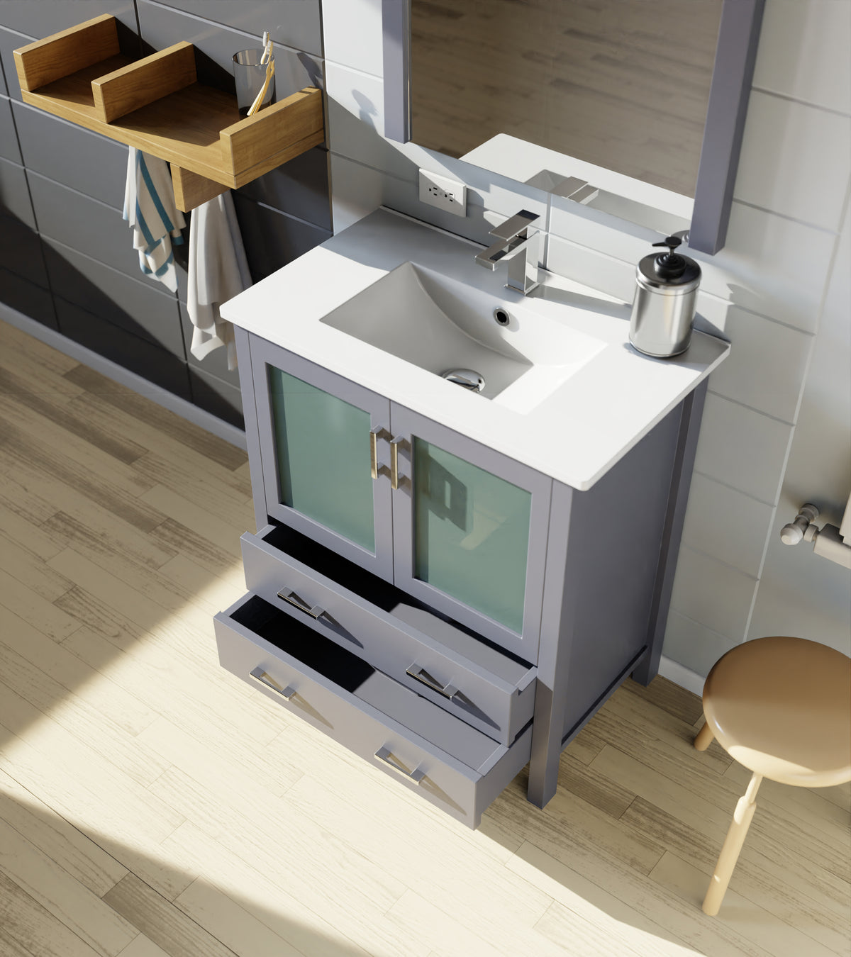 Lexora Volez 30 in. Dark Grey Single Sink Bath Vanity