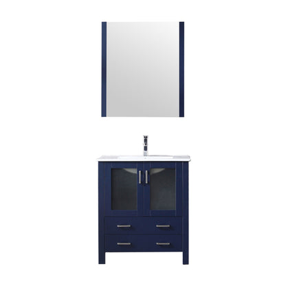 Lexora Volez 30 in. Navy Blue Single Sink Bath Vanity