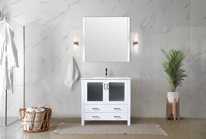 Lexora Volez 36 in. White Single Sink Bath Vanity