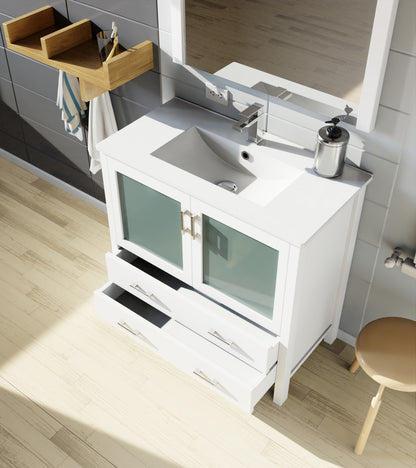 Lexora Volez 36 in. White Single Sink Bath Vanity