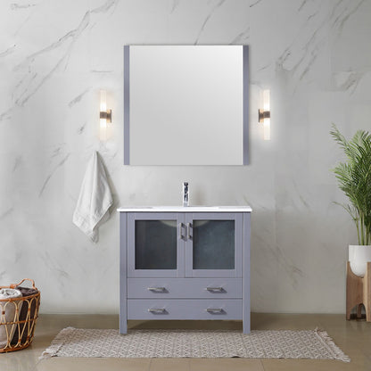 Lexora Volez 36 in. Dark Grey Single Sink Bath Vanity