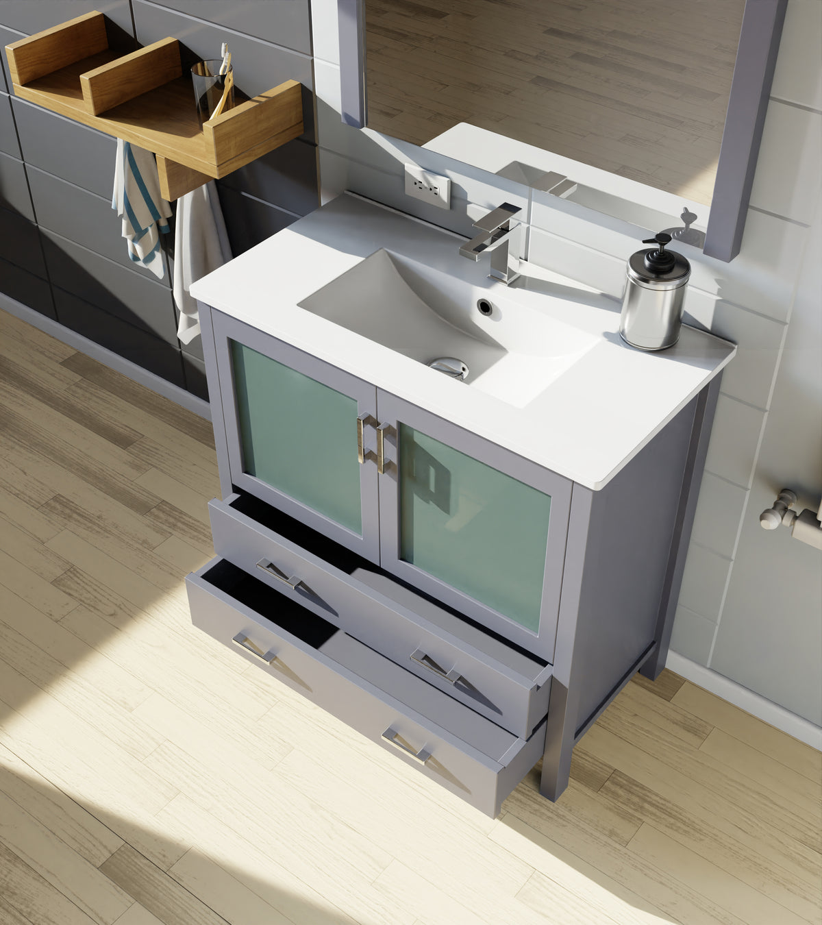 Lexora Volez 36 in. Dark Grey Single Sink Bath Vanity