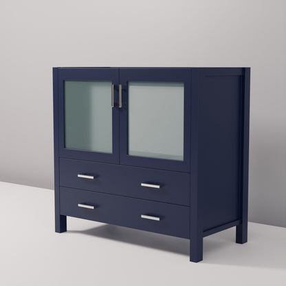 Lexora Volez 36 in. Navy Blue Single Sink Bath Vanity