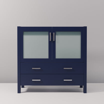 Lexora Volez 36 in. Navy Blue Single Sink Bath Vanity