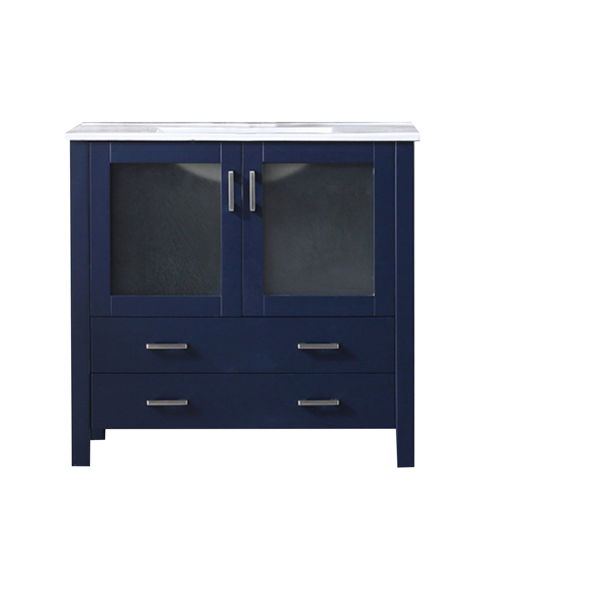 Lexora Volez 36 in. Navy Blue Single Sink Bath Vanity