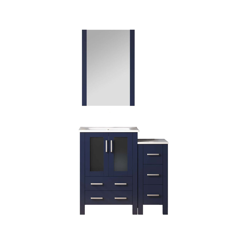 Lexora Volez 36 in. Navy Blue Single Sink Bath Vanity