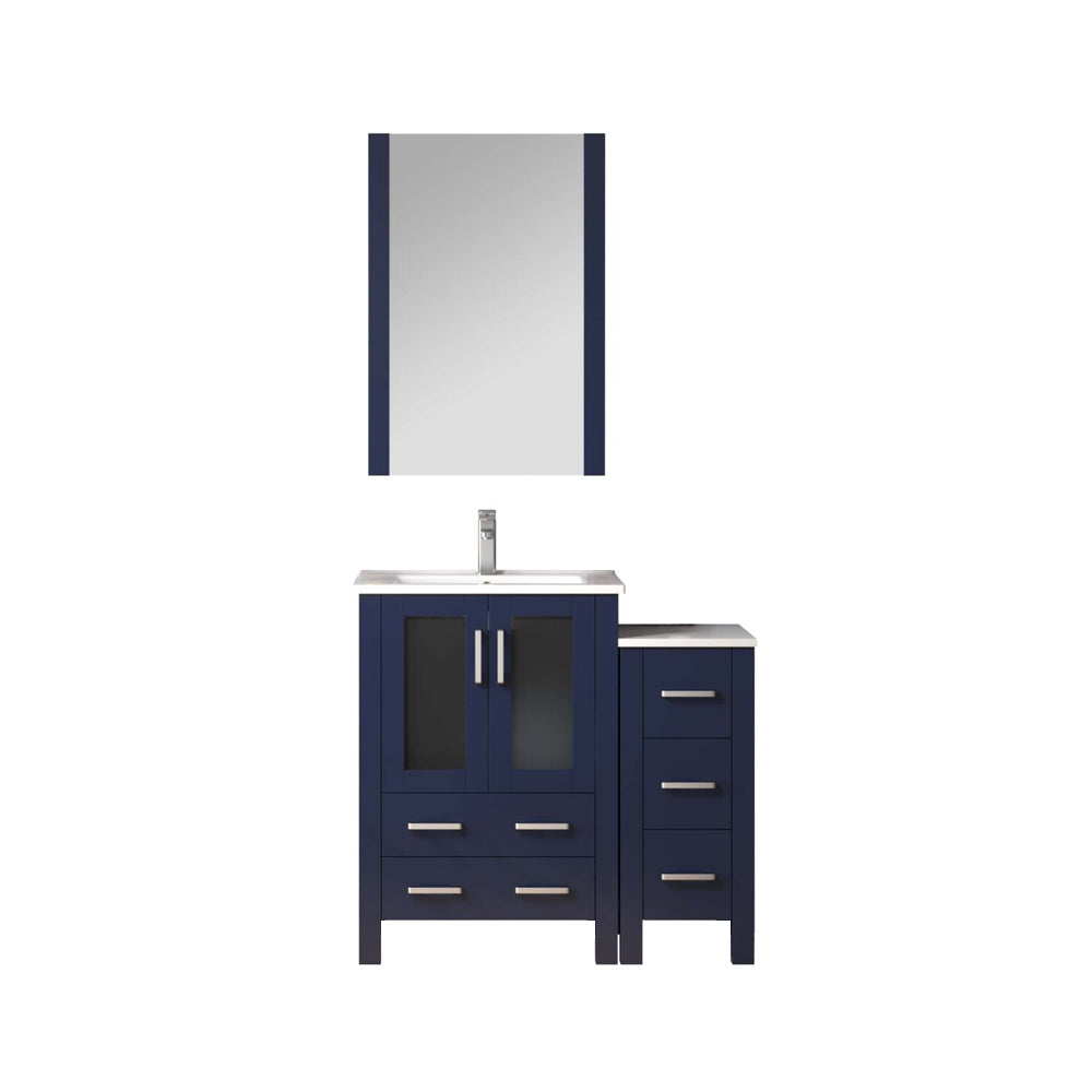 Lexora Volez 36 in. Navy Blue Single Sink Bath Vanity