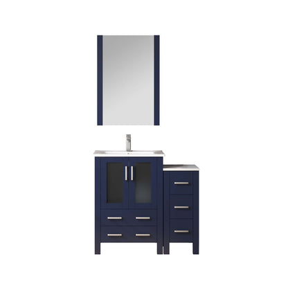 Lexora Volez 36 in. Navy Blue Single Sink Bath Vanity