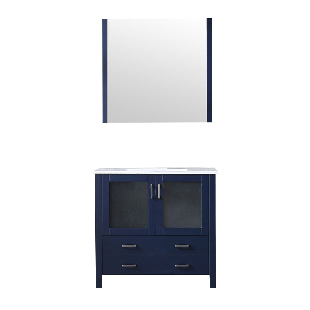 Lexora Volez 36 in. Navy Blue Single Sink Bath Vanity
