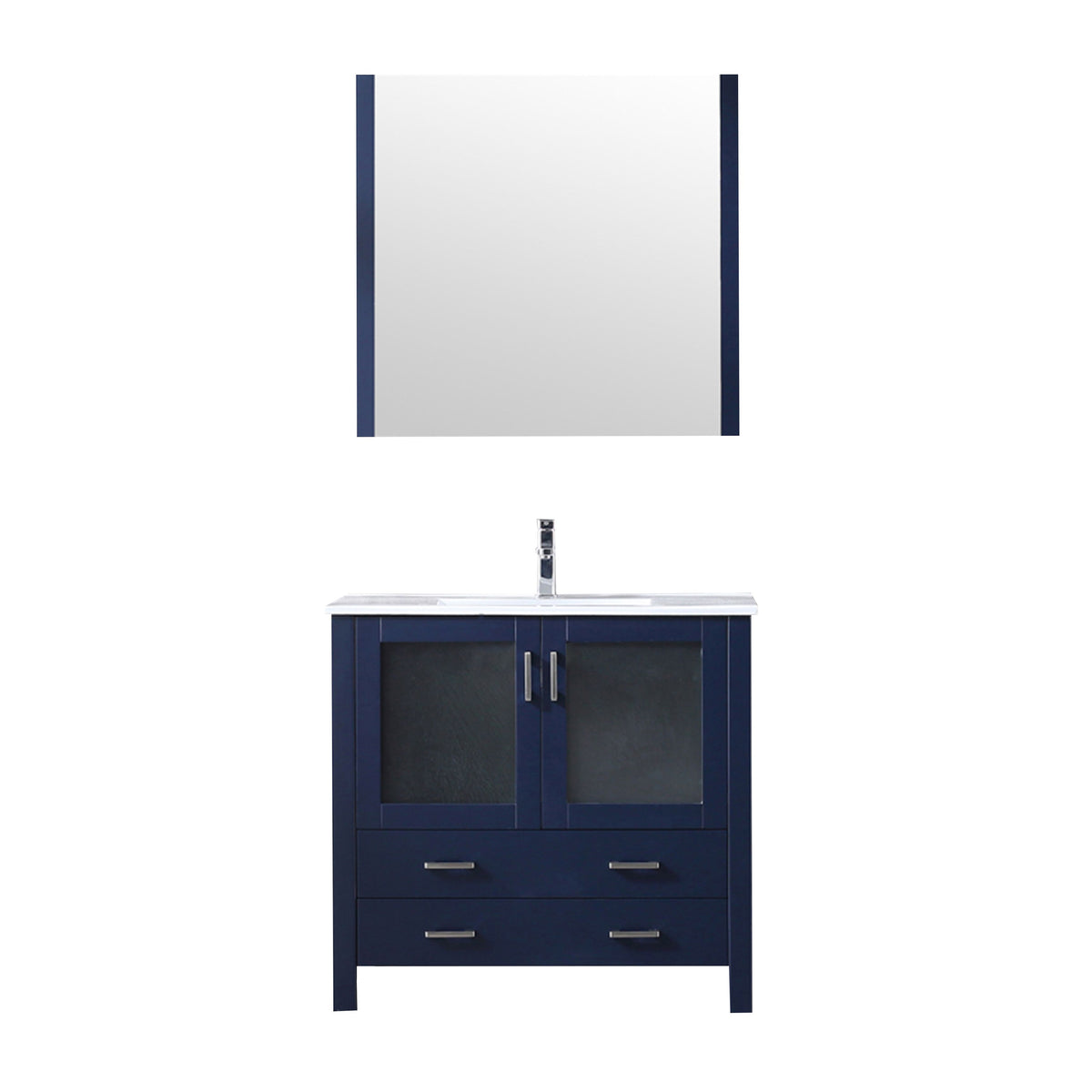 Lexora Volez 36 in. Navy Blue Single Sink Bath Vanity