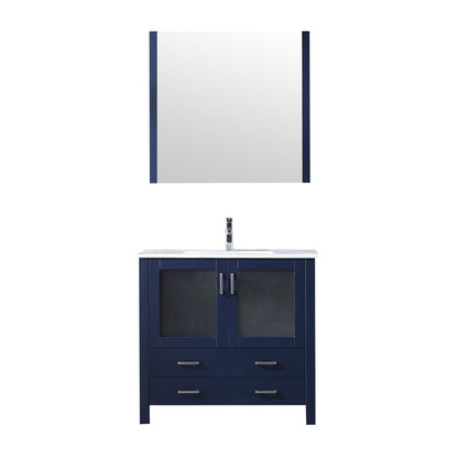 Lexora Volez 36 in. Navy Blue Single Sink Bath Vanity