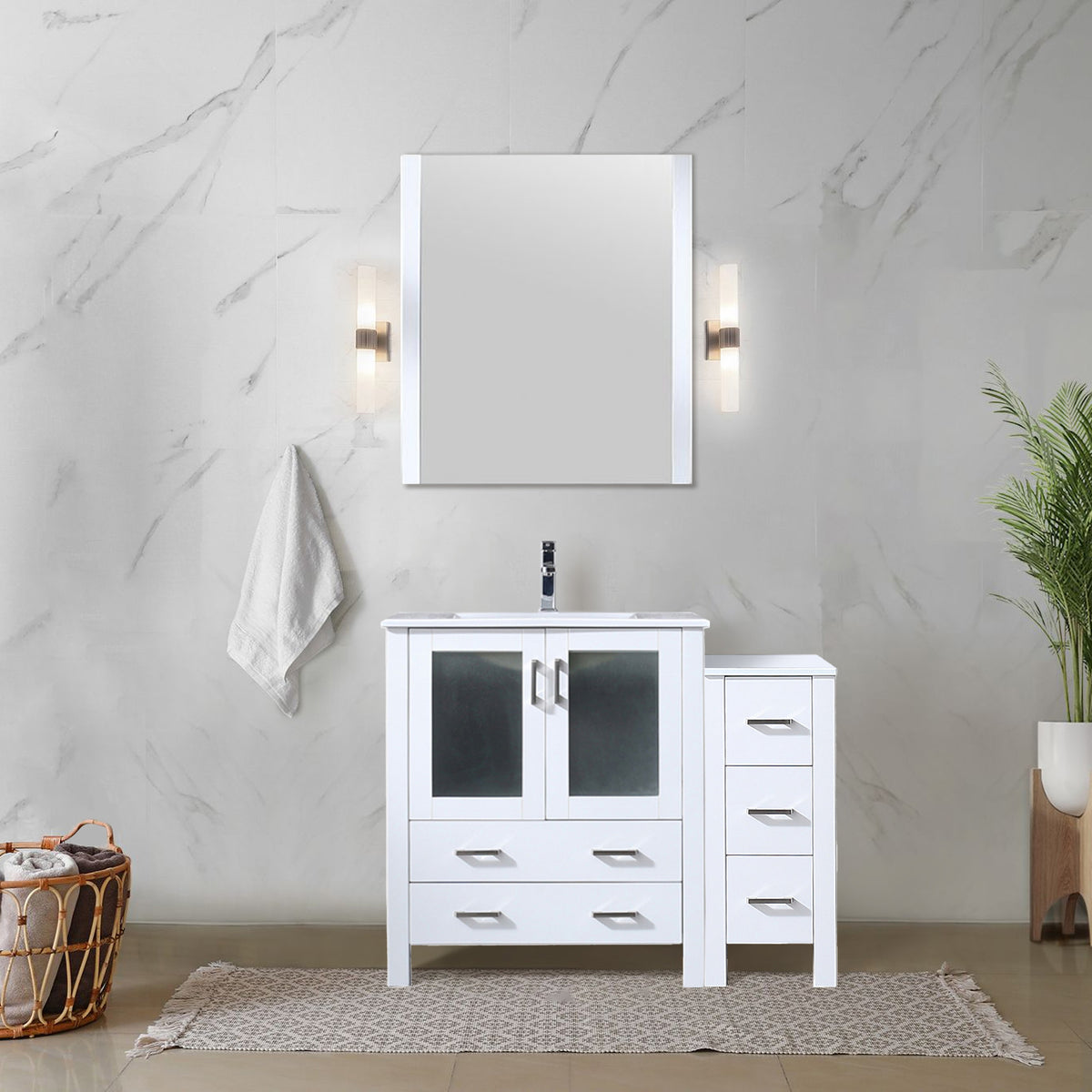 Lexora Volez 42 in. White Single Sink Bath Vanity