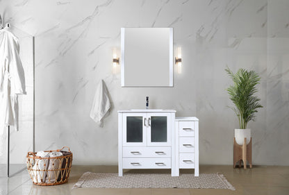 Lexora Volez 42 in. White Single Sink Bath Vanity