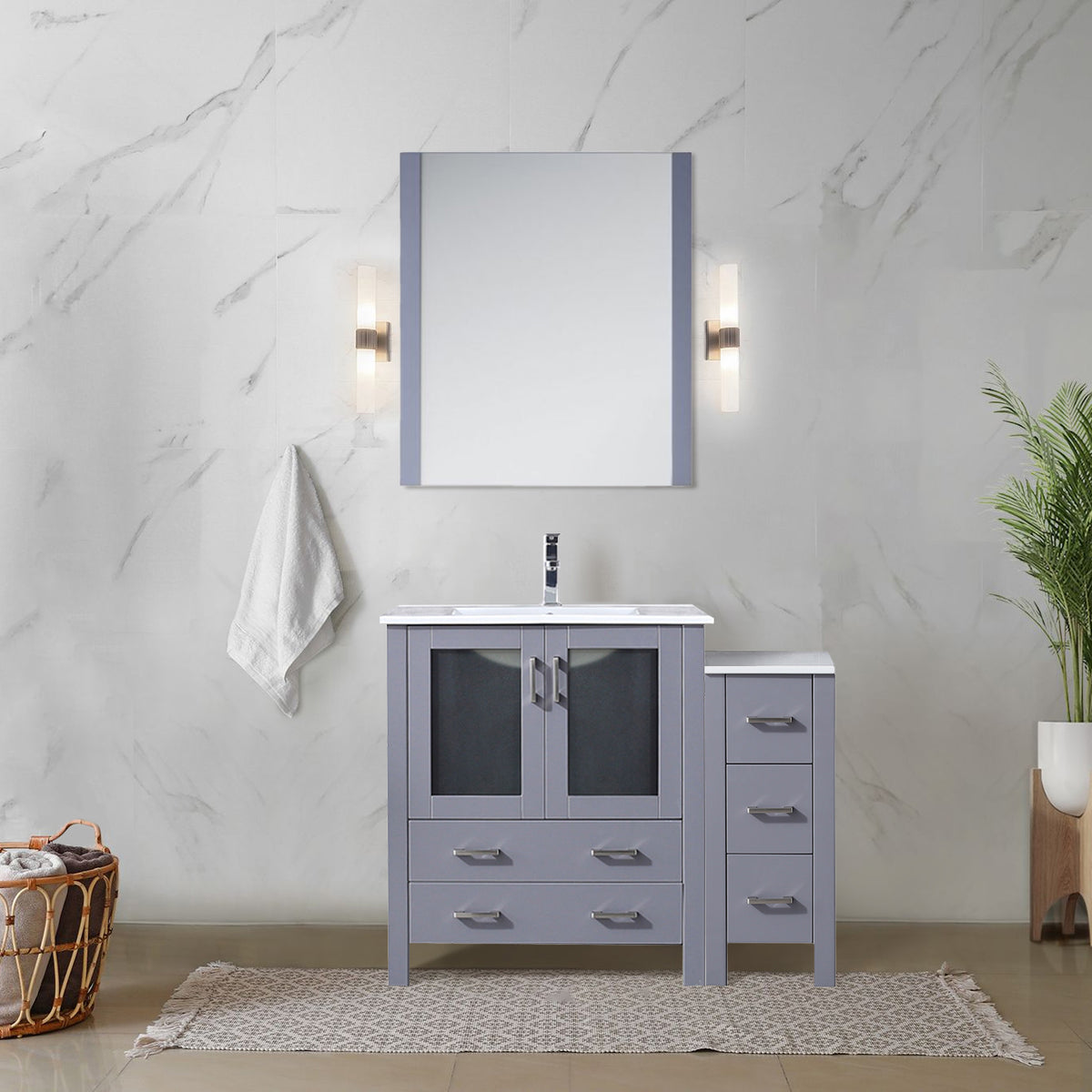 Lexora Volez 42 in. Dark Grey Single Sink Bath Vanity