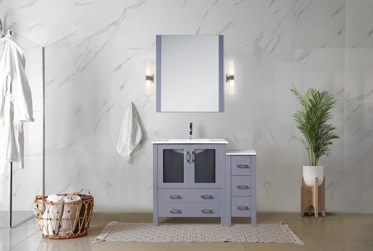 Lexora Volez 42 in. Dark Grey Single Sink Bath Vanity