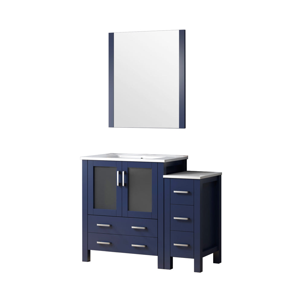 Lexora Volez 42 in. Navy Blue Single Sink Bath Vanity