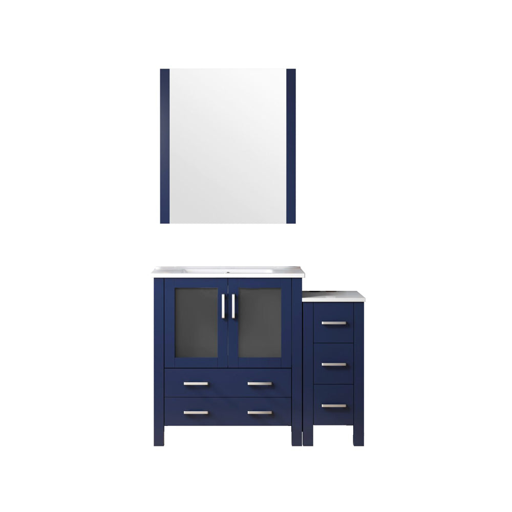 Lexora Volez 42 in. Navy Blue Single Sink Bath Vanity