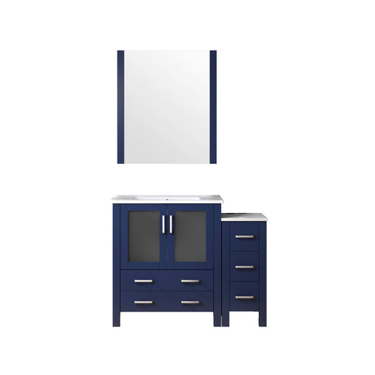 Lexora Volez 42 in. Navy Blue Single Sink Bath Vanity
