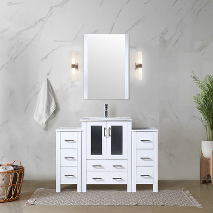 Lexora Volez 48 in. White Single Sink Bath Vanity