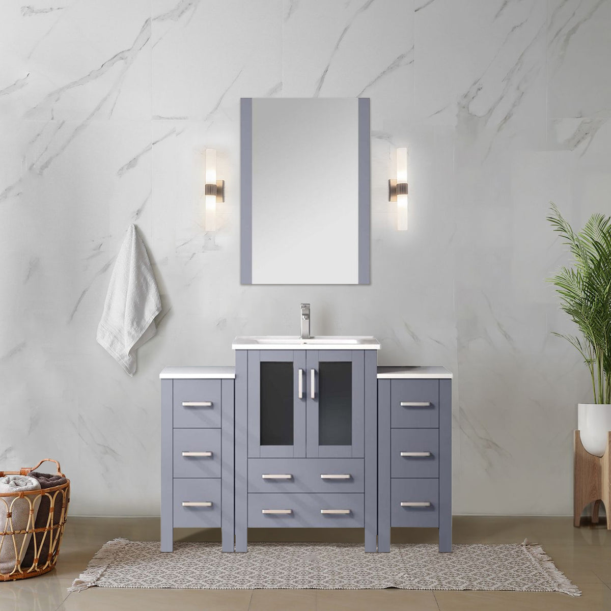 Lexora Volez 48 in. Dark Grey Single Sink Bath Vanity