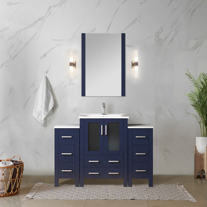Lexora Volez 48 in. Navy Blue Single Sink Bath Vanity